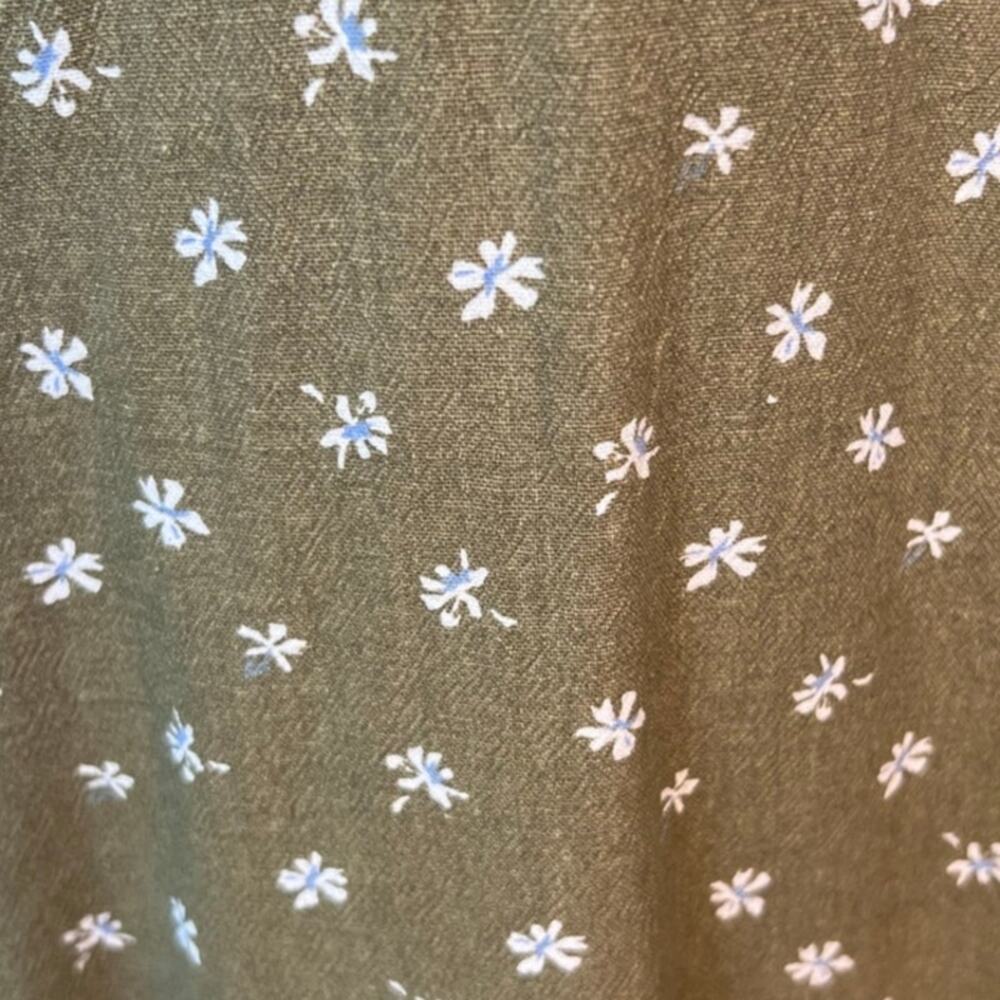Bohme Olive Green Ditsy Floral 100% Cotton Puff Sleeve Mini Dress S NWOT Smocked - Picture 8 of 10